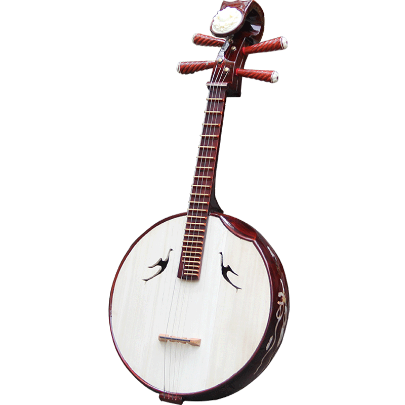 梵巢弹拨乐器中阮初学入门红木镶嵌牡丹花乐队阮