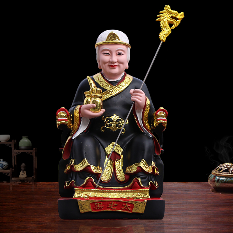黑老太神像12寸黑妈妈保家仙黑老太太白老太居家供奉摆件树脂佛像