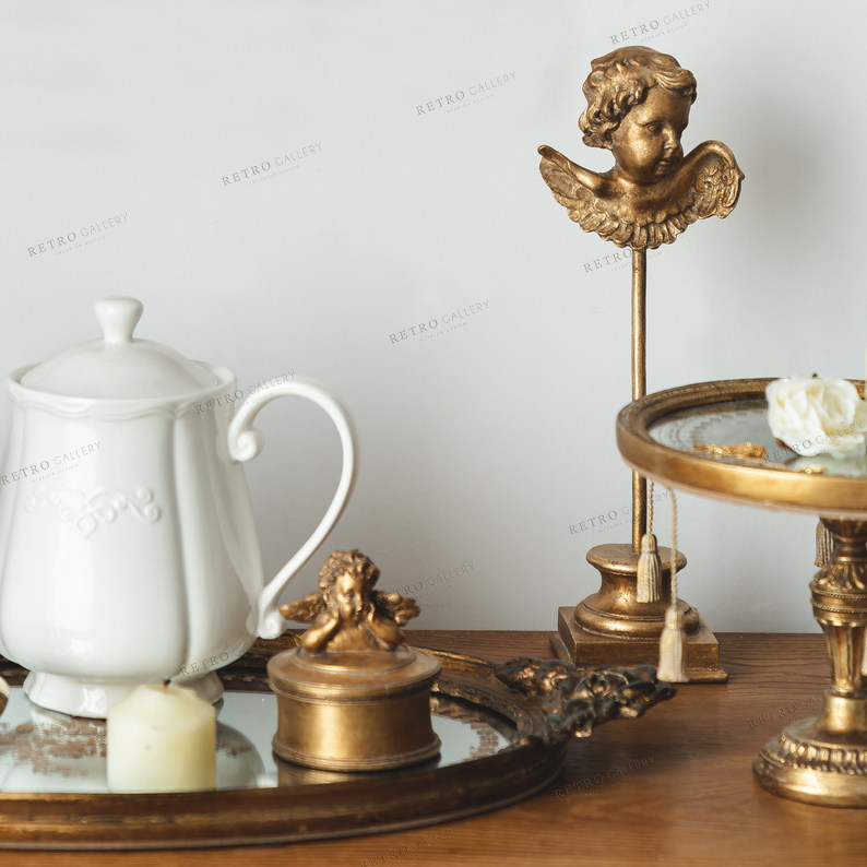 retro创意复古法式金色天使摆件轻奢文艺桌面摆件