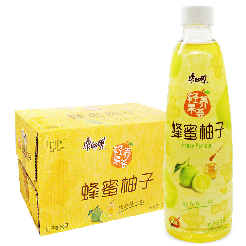 推荐康师傅蜂蜜柚子茶饮品500ml15瓶芒果蜜桃小酪水果茶饮料