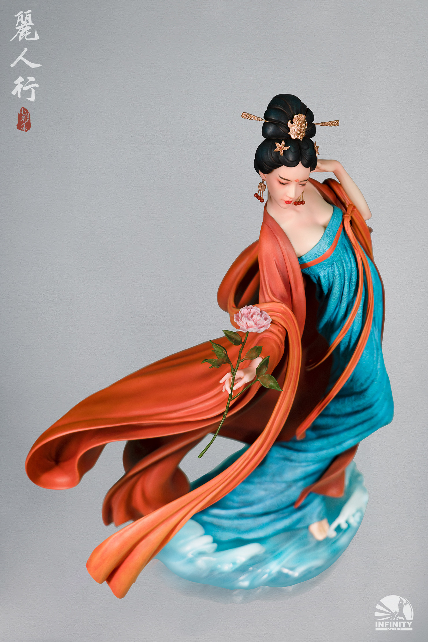 厘米开天丽人人行小雅集中国风唐代仕女雕像手办