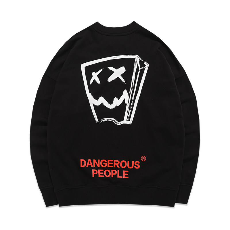 dangerouspeople 薛之谦dsp纸袋人logo印花套头圆领长袖卫衣_双氙车灯