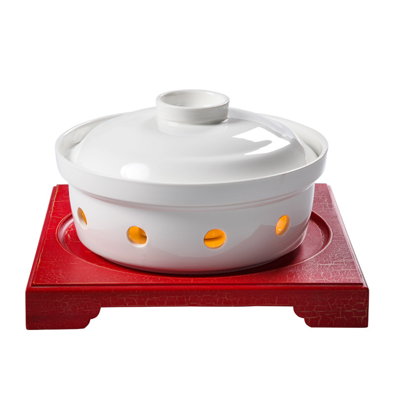 新中式梅花菜汤热菜餐具干锅圆形带盖明炉保温盘