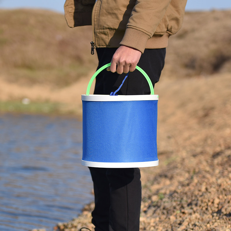 户外钓鱼打水水桶带绳活鱼桶装鱼桶一体成型打水桶