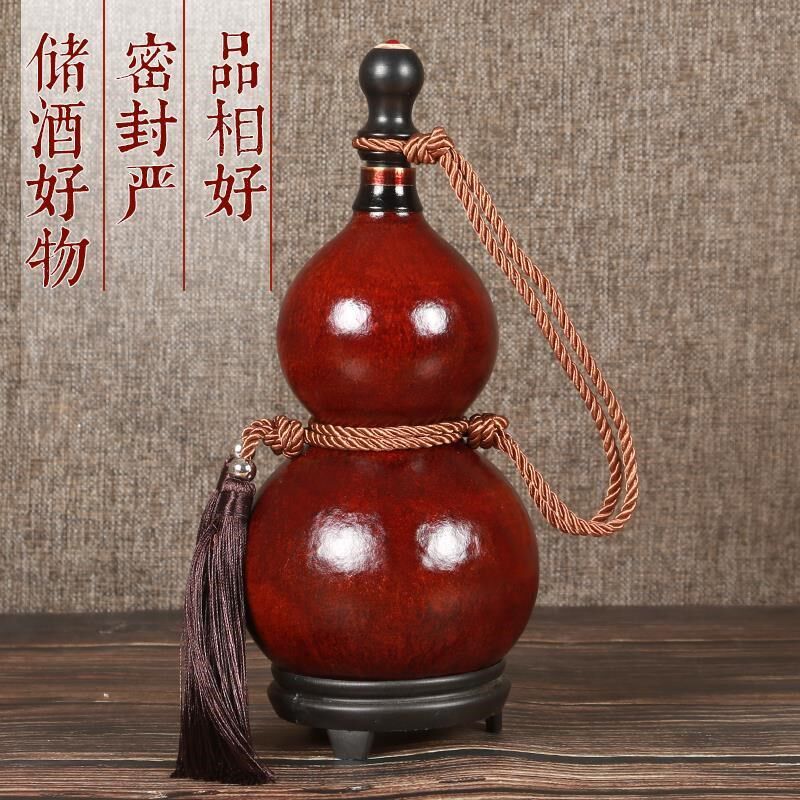 天然酒葫芦酒壶喝酒喝凉白开神器三遍蜂蜡防渗家居装饰摆件