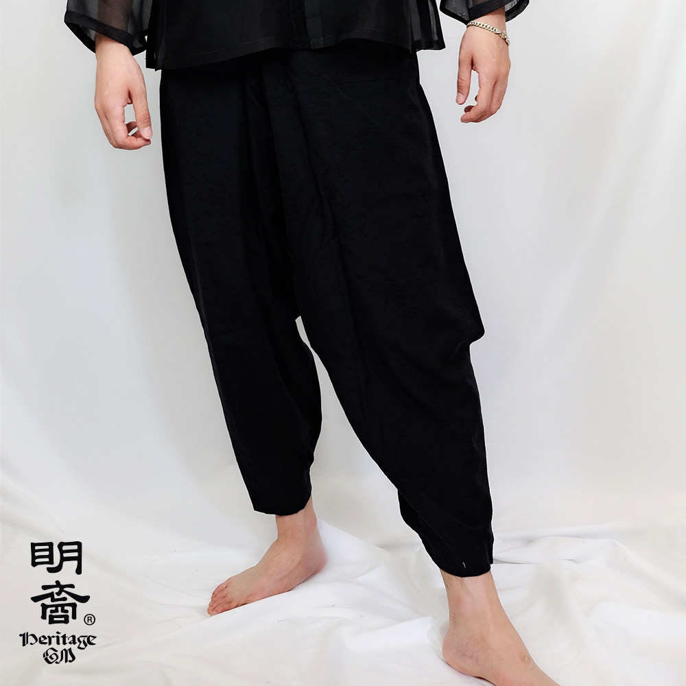 现货裆袴纯麻天丝裤子明裔汉服汉服定制