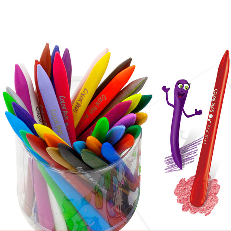 马培德涂鸦三角水洗便携小巧色笔涂色筒装diy蜡笔