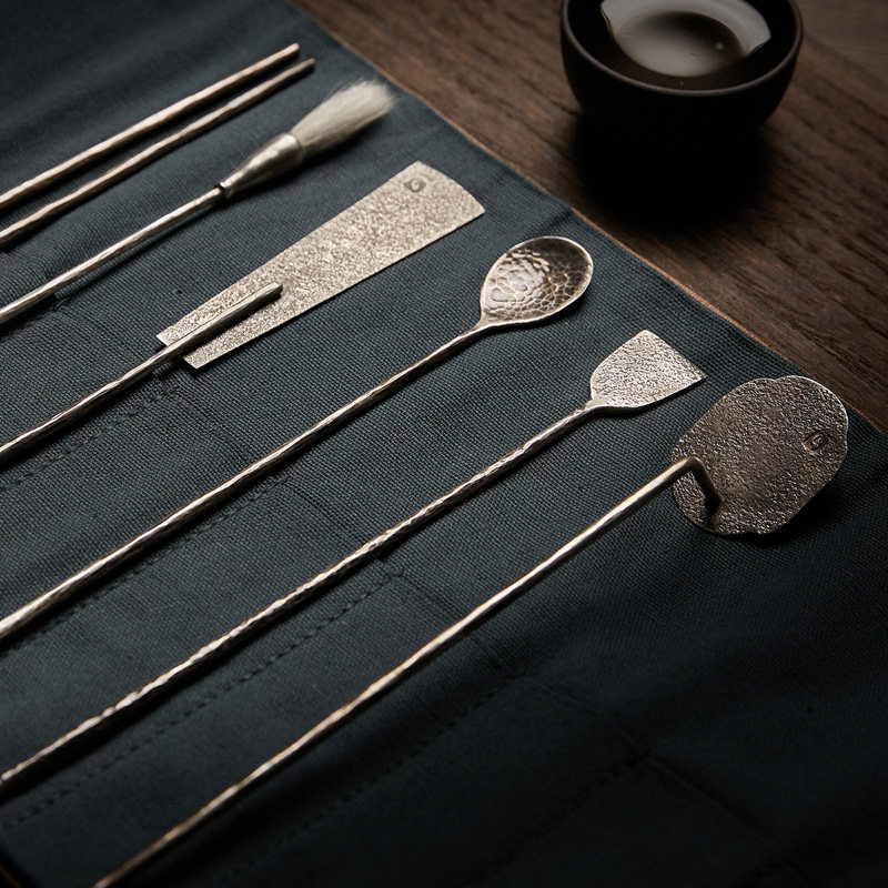 见素香坊匠人手精品纯银七件件套香道工具篆香香薰炉