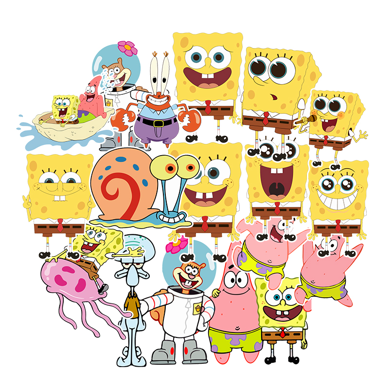 卡通可爱海绵宝宝行李箱贴纸旅行箱笔记本电脑手机滑板装饰笔记本个性