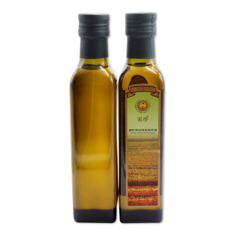 国珍牌冷亚麻籽油250ml4瓶正品其他膳食营养补充剂