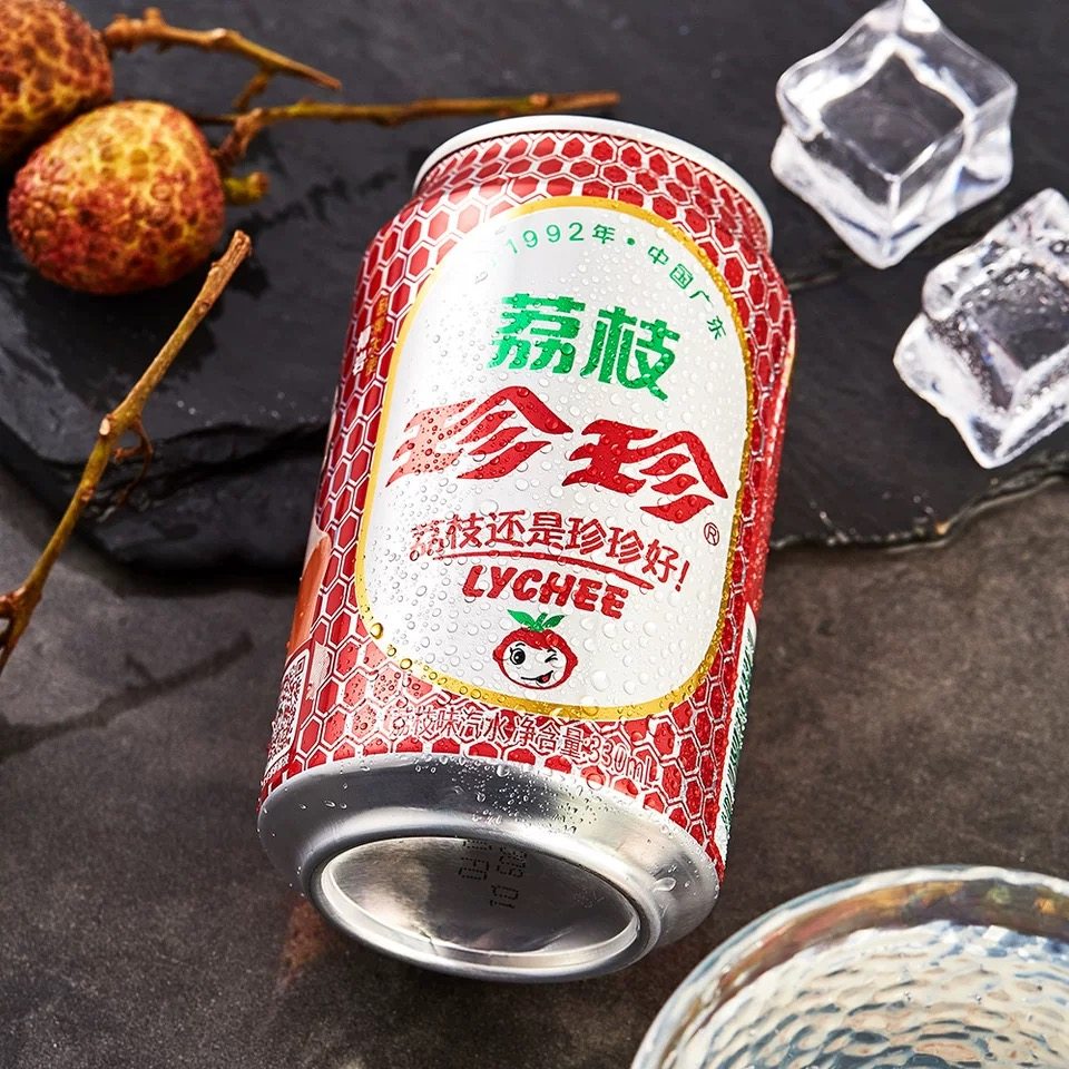 珍珍 荔枝味 碳酸饮料 330ml*24听 80,90后童年的味道