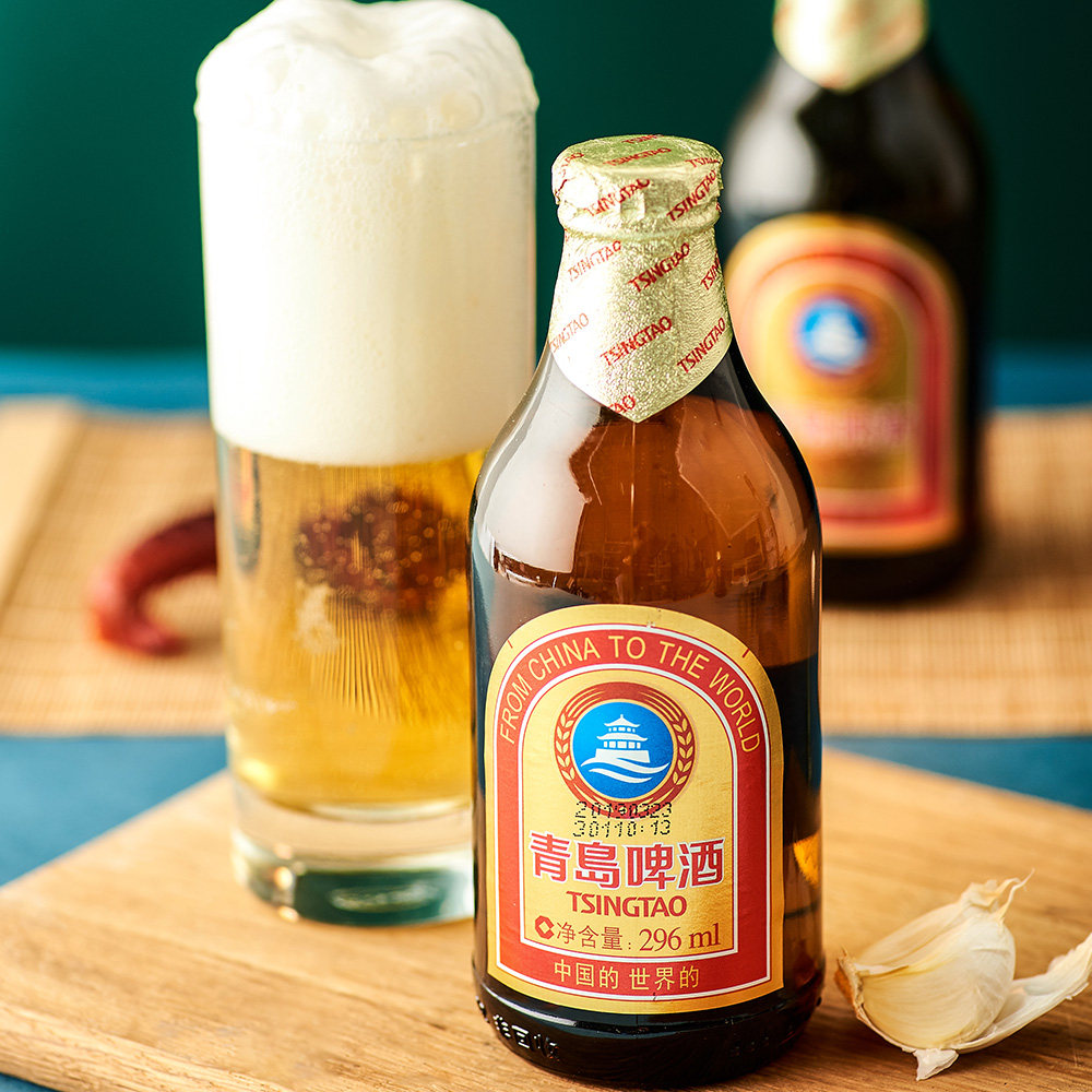 青岛啤酒 金质小棕金 口感醇正296ml*24瓶装