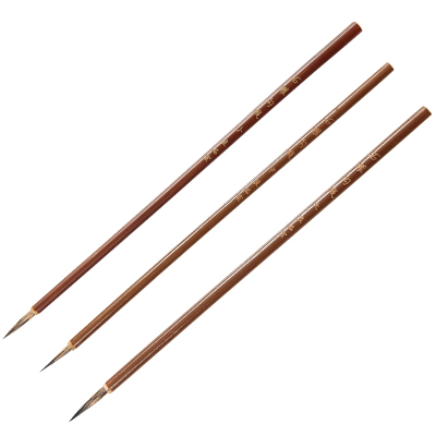 工笔画勾线笔狼毫国画花鸟毛笔套装花枝俏叶筋鼠须石獾小红毛毛笔描线