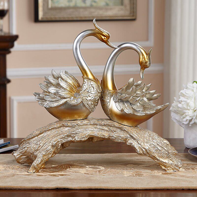 送礼美式客厅装饰天鹅摆件结婚礼物房间装饰品稳居送礼欧式家装工