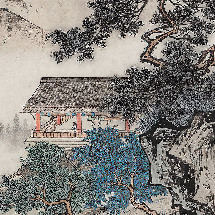 陈少梅望云楼名家字画原作高清艺术微喷国画