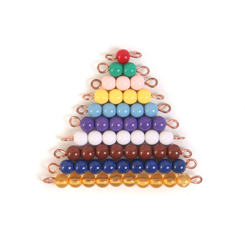 串珠蒙氏数学教具彩色阶梯蒙台蒙特梭利幼儿园早教教具