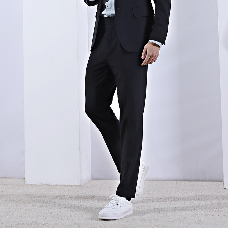 themasee男装那不勒斯显腿长卷卷边高腰裤男商务休闲西裤