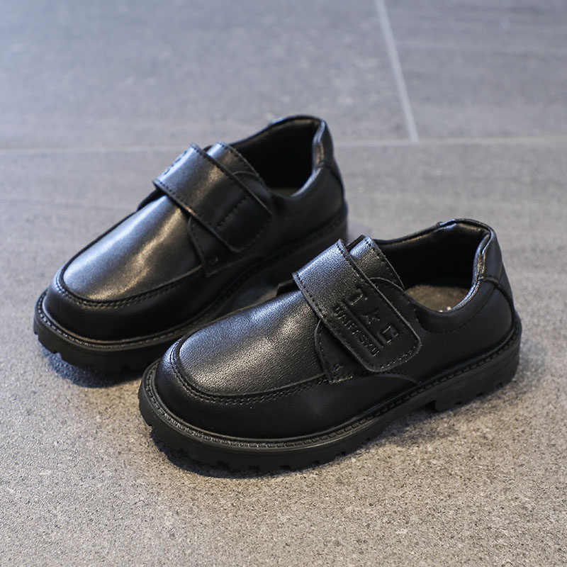 皮鞋儿童黑色英伦风真皮小学生表演中大小男孩演出皮鞋