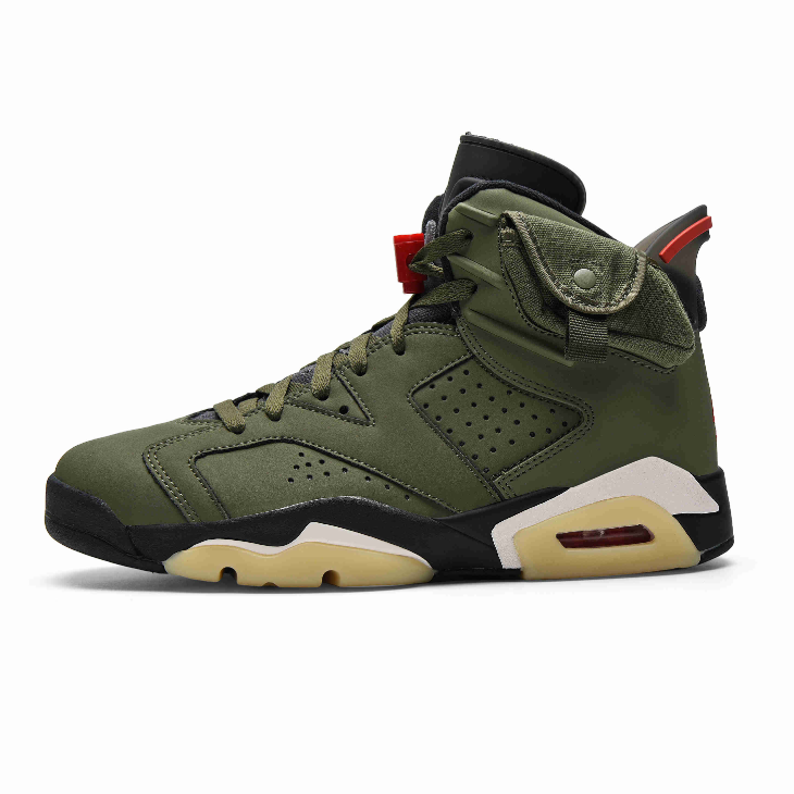 surelyfast必快aj6樱木花道男鞋橄榄绿女鞋ts联名高帮鞋