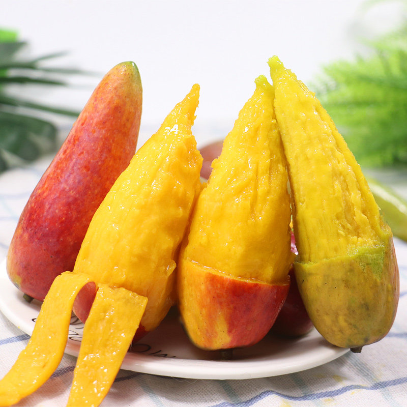 海南芒果5斤辣椒牙签新鲜超甜三亚亚非上树芒果