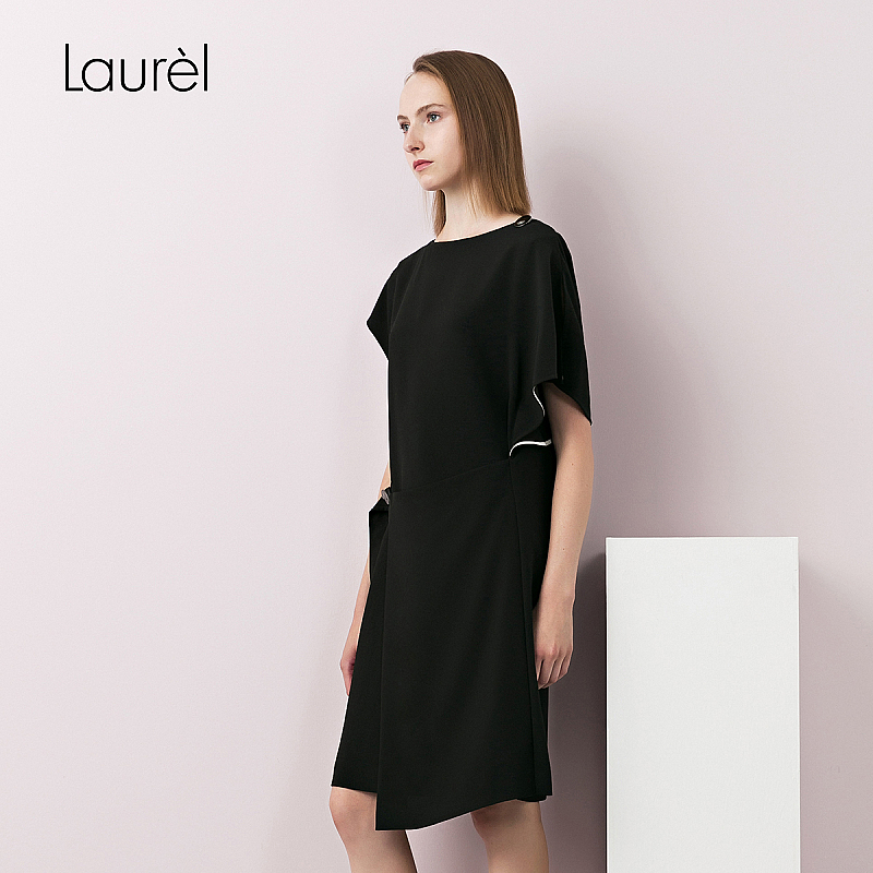 laur春夏新款醋酸时尚复古气质中长连衣裙l181y00400连衣裙