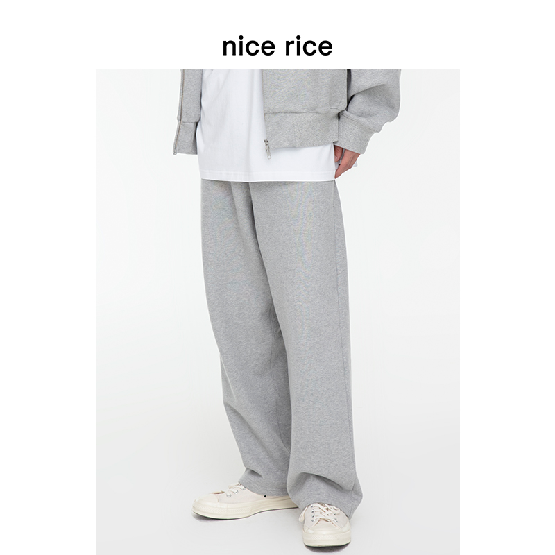 nice rice好饭 500G重磅纯棉直筒宽松休闲卫裤[商场同款]NCQ12027