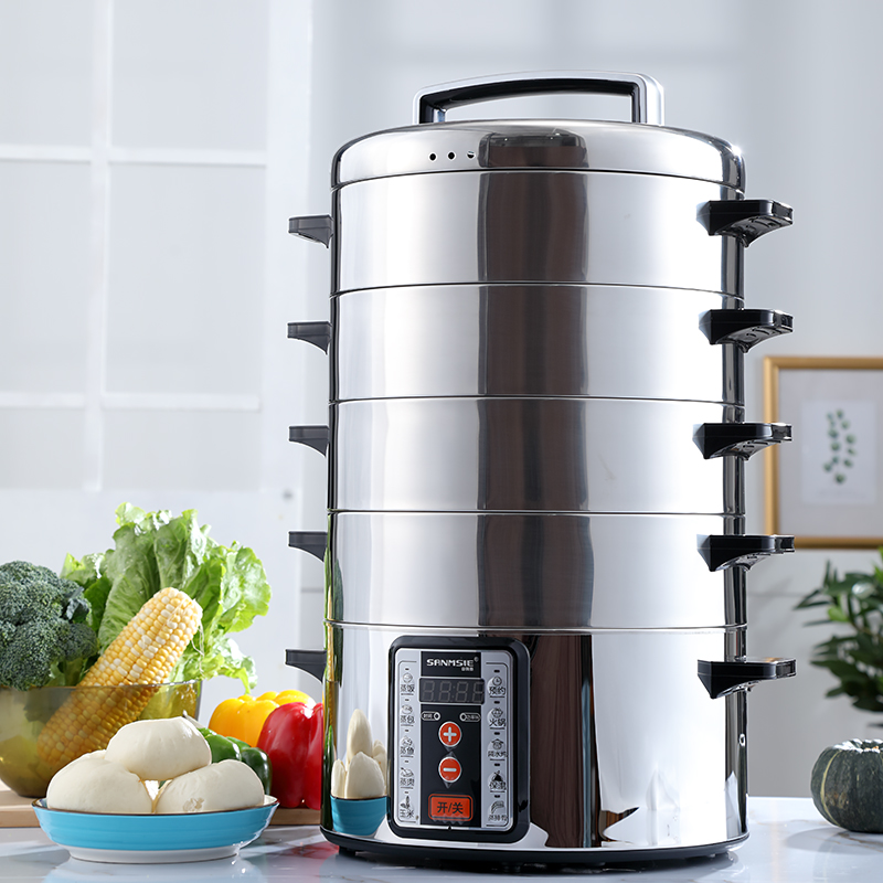 sanmsie山姆斯32cm多功能家用商用不锈钢多层大容量电蒸锅电蒸笼