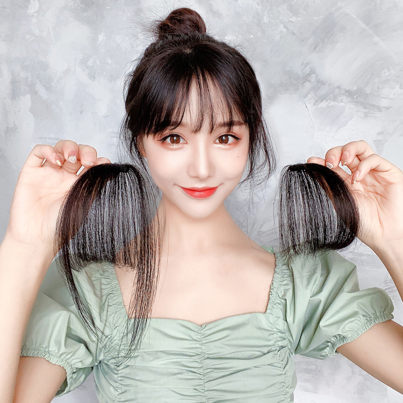 刘海假发真发空气女网网红漫画自然前额超薄刘海片