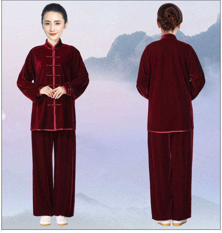 女款太极服冬款复古加厚春秋保暖秋冬太极服