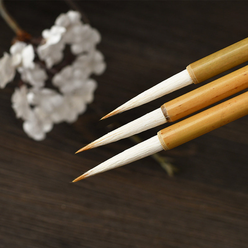 工笔画专用勾线笔弹性高弹性叶菁笔花鸟书法小楷衣纹笔毛笔