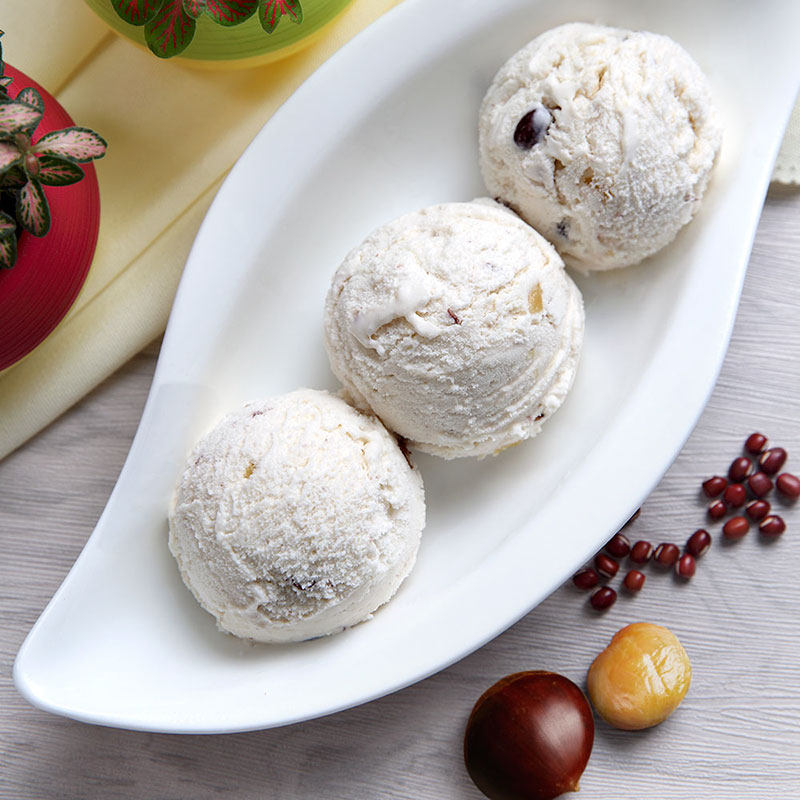 明治meiji栗子红豆雪糕家庭桶装冰淇淋565g挖球冰淇淋