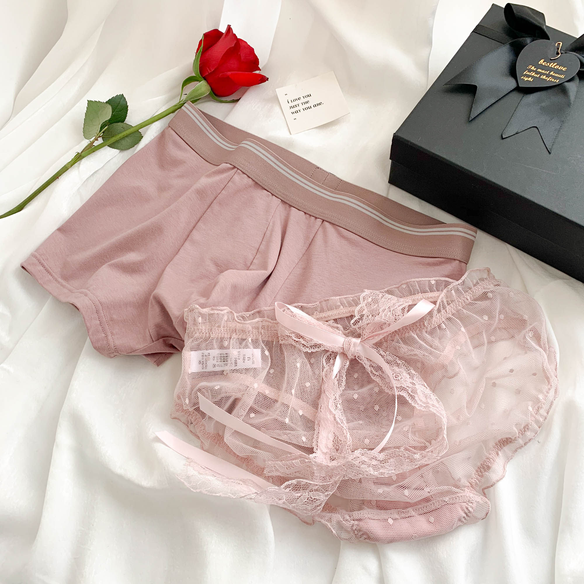 reme情侣内裤套装内衣双人纯棉性感男女女士内裤