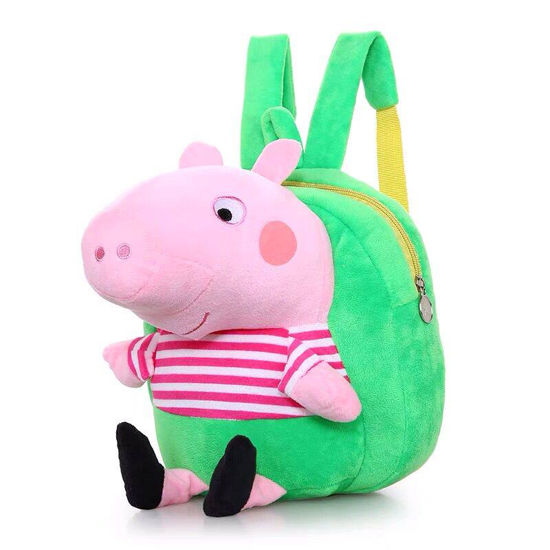 儿童书包1 3岁可爱毛绒小背包男卡通小猪幼儿园小班宝宝双肩包女