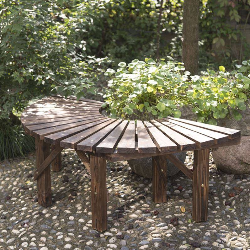 户外坐凳商场庭院景观休息座椅围树圈碳化木餐厅公园椅