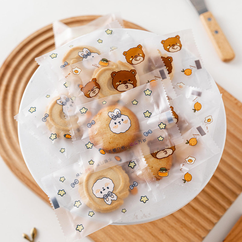 雪花零食饼干封袋纸机包装纸包装小包糖果莓牛点心包装盒