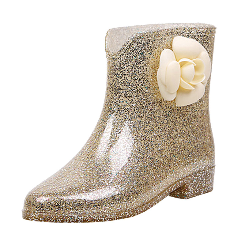 春季韩国时尚可爱雨鞋女士防滑果冻胶鞋短筒女雨鞋