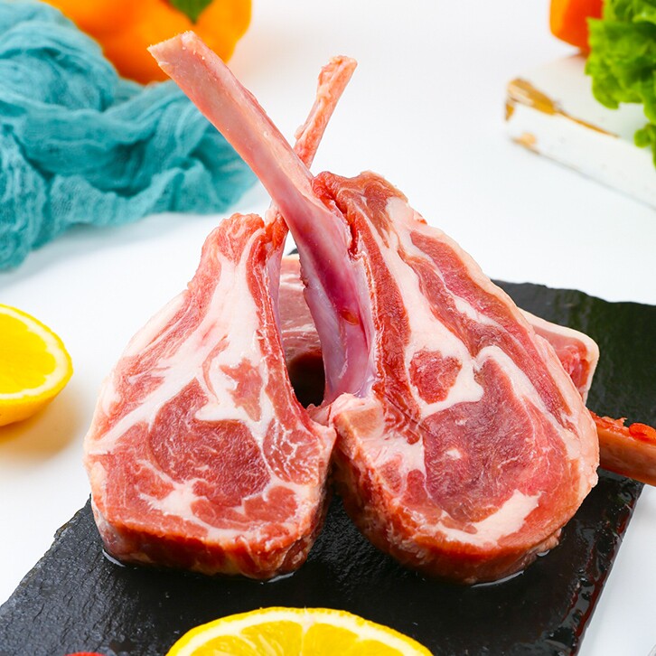 青草家法式羊排盒装新西兰原切羔羊羊肉1000g烧烤生羊排