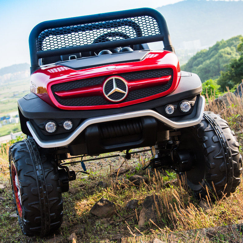 儿童玩具车双人可坐大人车子网红车丁宝宝越野奔驰卡车头电动汽车