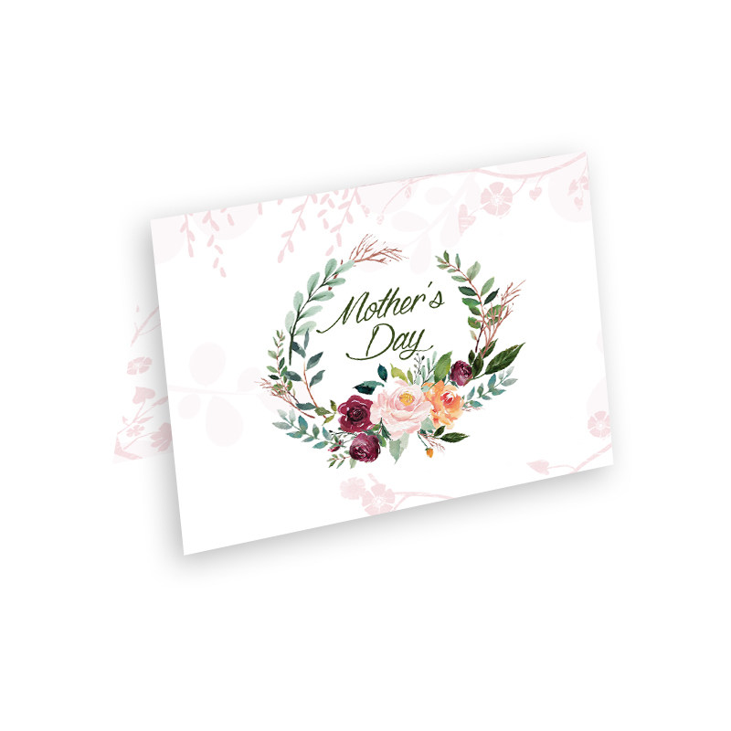 卡片花店设计烫金高端简约创意心形折叠留言贺卡