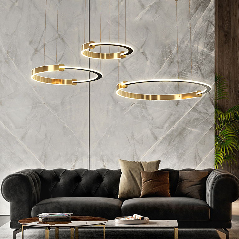 松伟心心相印高圆圆现代轻奢吊灯别墅大气客厅设计师客厅吊灯