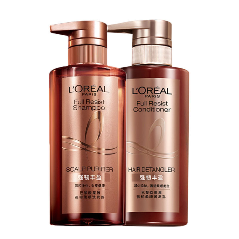 正品自营巴黎欧莱雅强韧柔顺洗发露润发发乳440ml洗发水