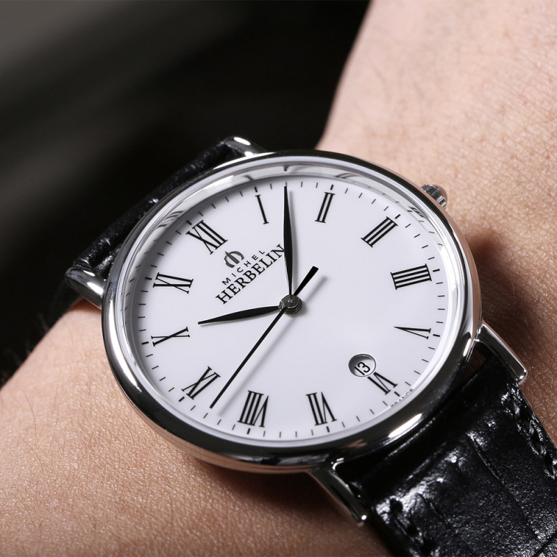 直营赫柏林michelherbelin经典12443s01男士石英表手表欧美腕表