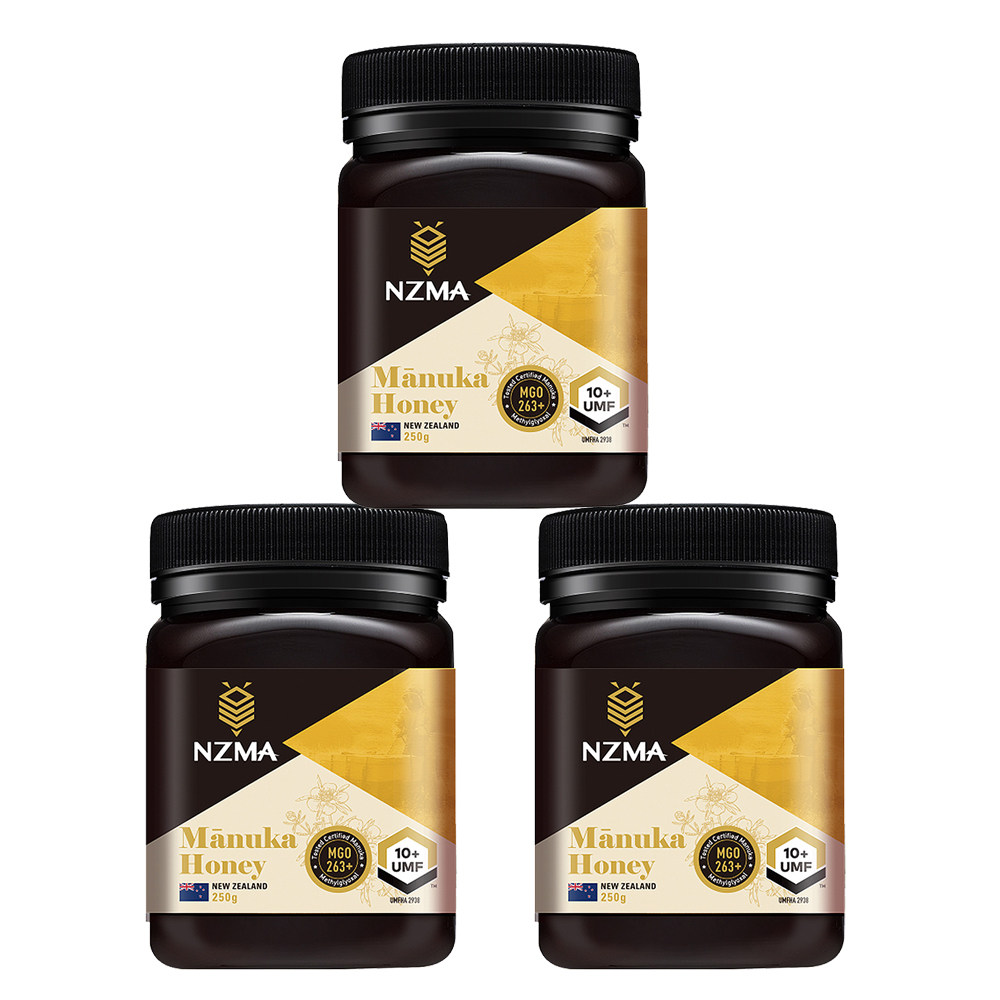 3瓶nzma麦卢康umf10麦卢卡蜂蜜250g3新西兰原罐进口土蜂蜜