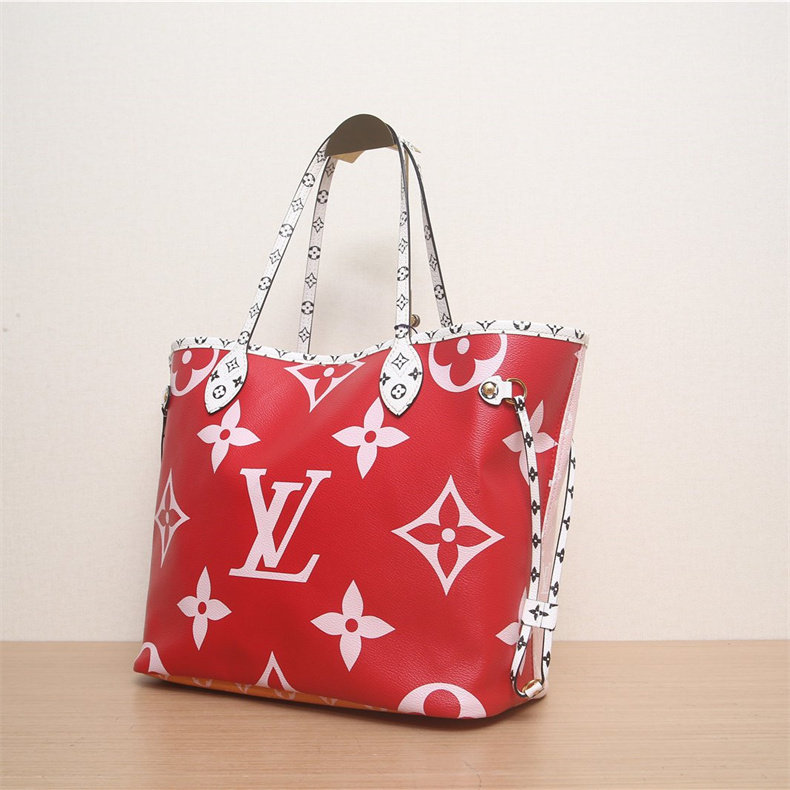 自营中古lv路易威登女包单肩neverfull图案开口购物袋通用款女包