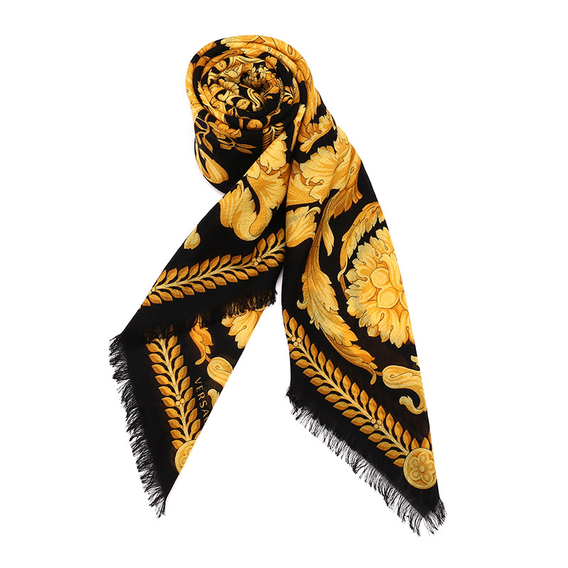 自营versace范思哲男士图案羊毛羊绒围巾大方方巾围巾