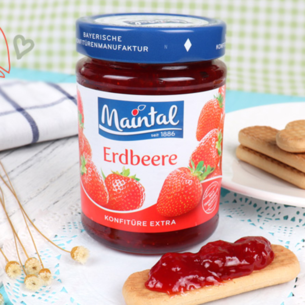 草莓德国美茵塔果酱340g酸奶早餐果肉水果面包果酱