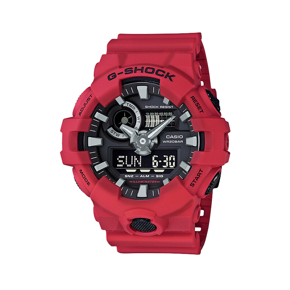 直营卡西欧手表男gshock红黑白武士潮流时尚运动男表ga700
