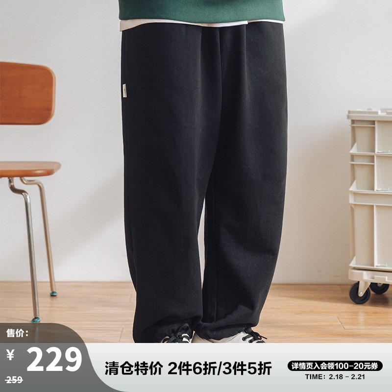 714street潮牌男女宽松休闲卫裤2021秋冬新款基础束脚运动长裤