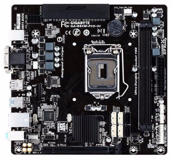 主板技嘉b85m-pio-sib851150针一体机斜插优威派克主板