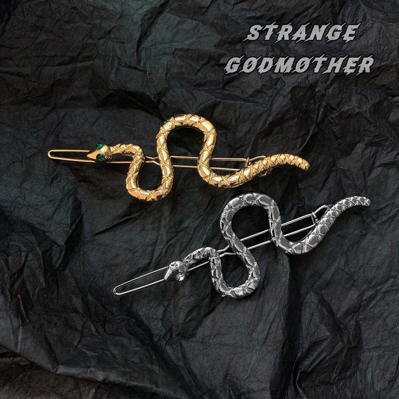 黑暗奇怪教母发夹蛇型发卡头饰夹子蛇形边夹发饰